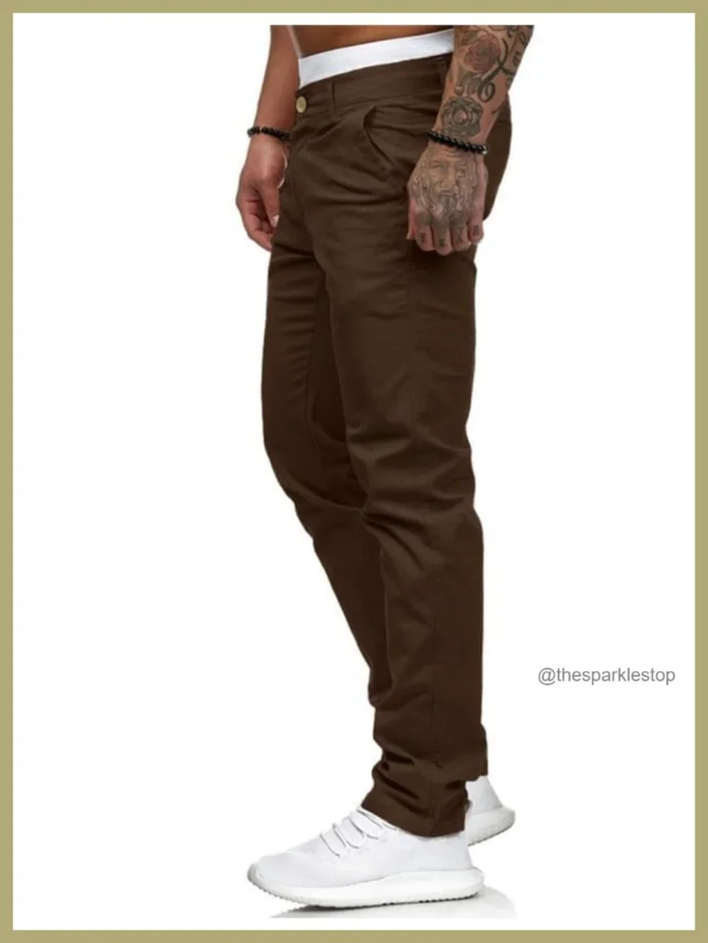 Mens Skinny Fit Stretch Chino Pants Flat Front Cotton Blend Mid Rise